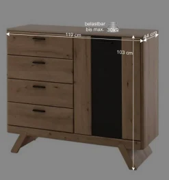Wohnen Sideboards<Design Kombikommode 119x103x44 cm - Larinca