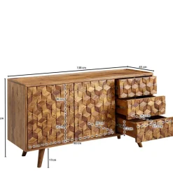 Wohnen Sideboards<Design Kommode aus Sheesham Massivholz - Coroco