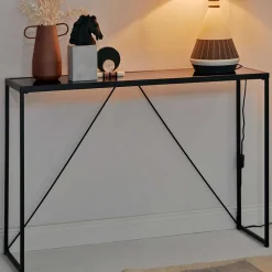 Wohnen Tische<Design Konsolentisch mit Schwarzglas Platte - Burano