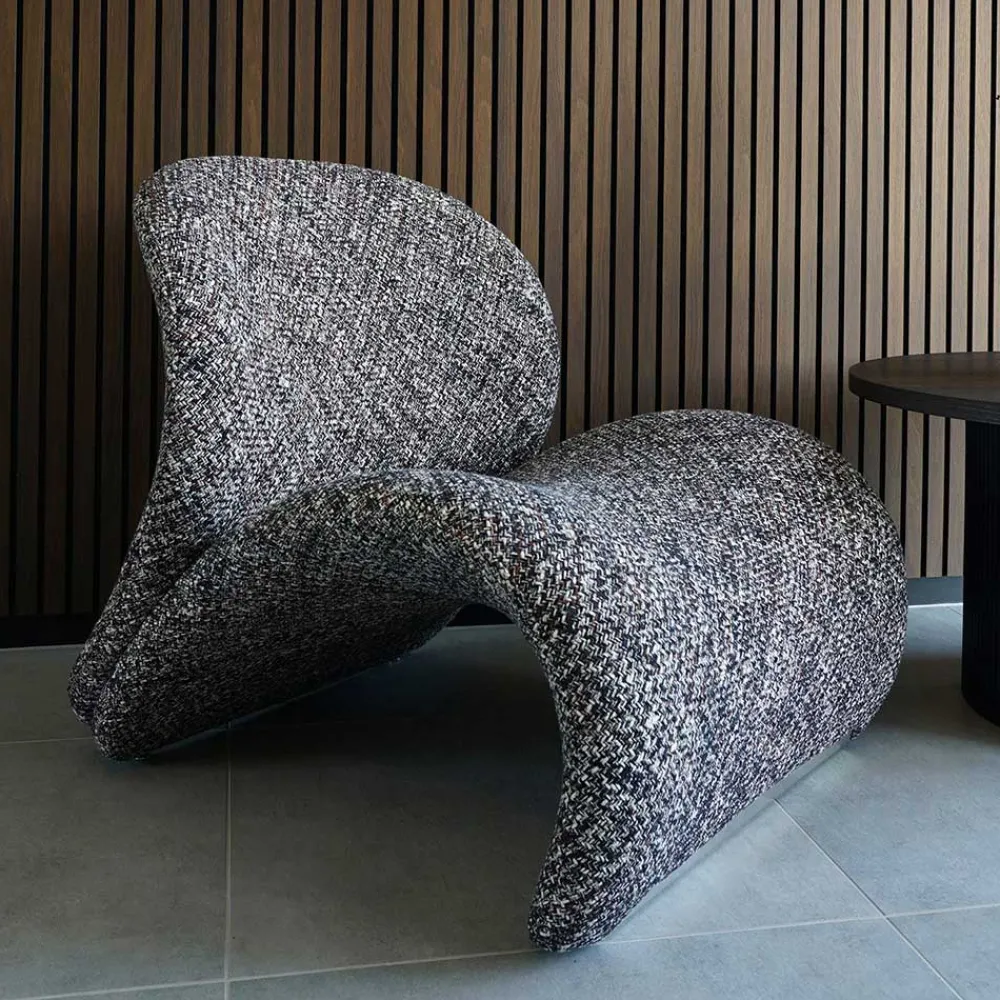 Wohnen Sessel<Design Loungesessel in Dunkelbraun meliert - Sacalobra
