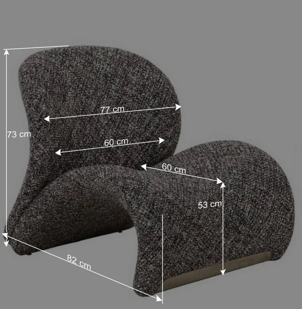 Wohnen Sessel<Design Loungesessel in Dunkelbraun meliert - Sacalobra
