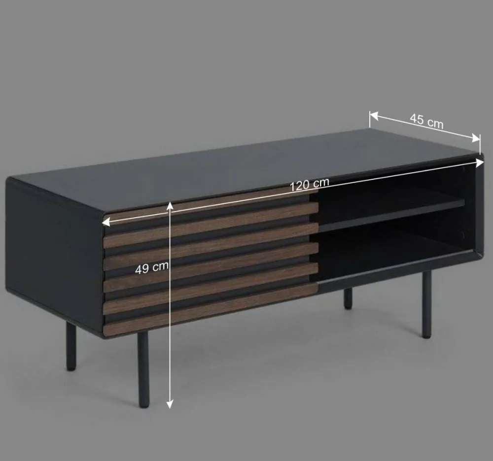 Wohnen Tv & Hifi-Möbel|Lowboards<Design Lowboard für Fernseher Trupea in Dunkelgrau