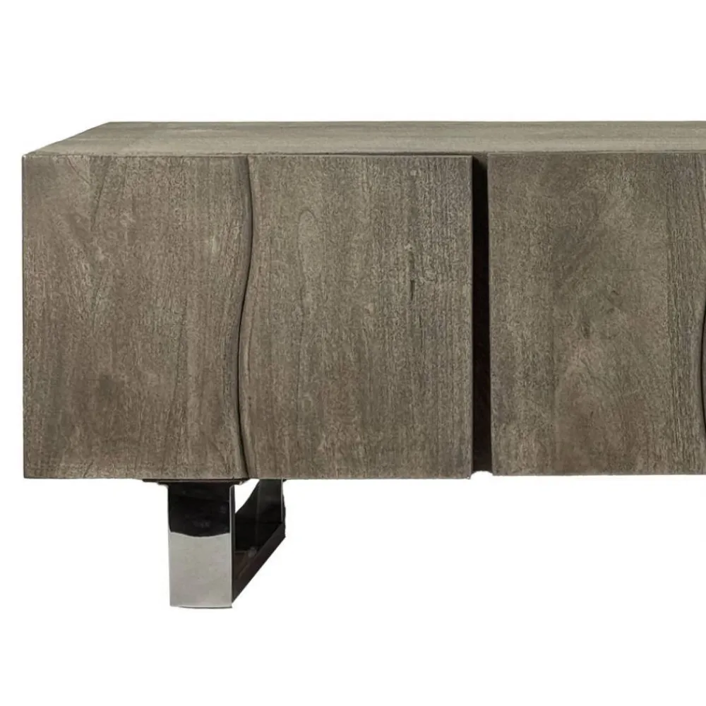 Wohnen Tv & Hifi-Möbel|Lowboards<Design Lowboard in Grau und Chrom - Vientor