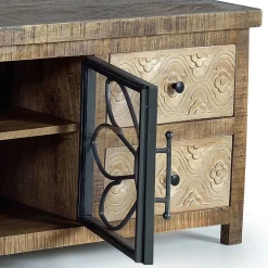 Wohnen Tv & Hifi-Möbel|Lowboards<Design Lowboard mit Glas Metalltüren - Everton
