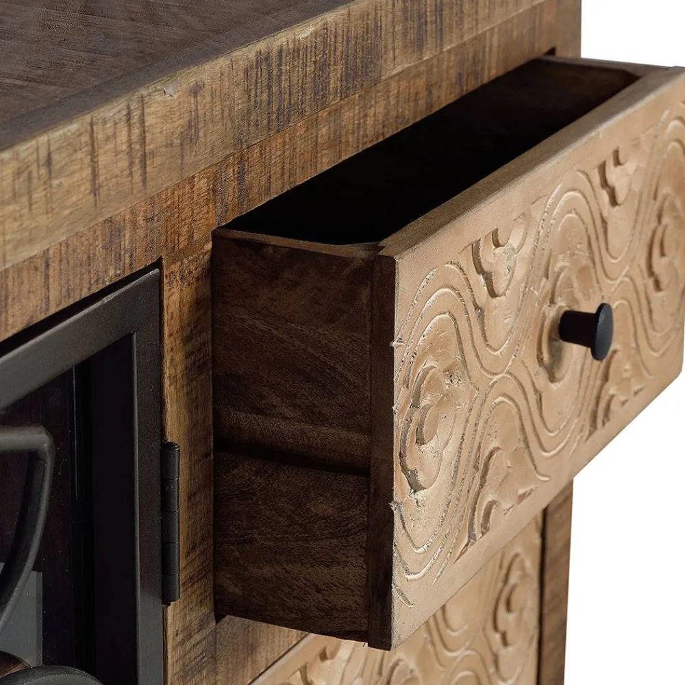 Wohnen Tv & Hifi-Möbel|Lowboards<Design Lowboard mit Glas Metalltüren - Everton