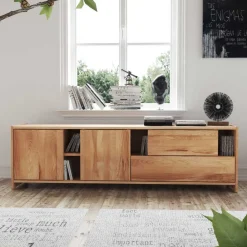 Wohnen Tv & Hifi-Möbel|Lowboards<Design Lowboard Salomonia aus Kernbuche Massivholz