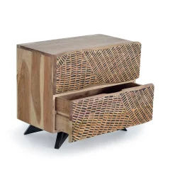 Wohnen Kommoden<Design Nachtkommode aus Massivholz - Merlan