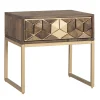 Wohnen Kommoden<Design Nachtkommode in Walnuss Braun und Gold - Feregato