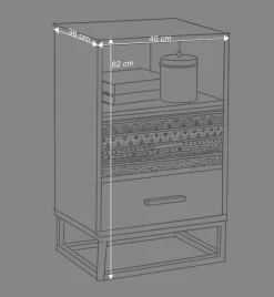 Wohnen Kommoden<Design Nachtkommode mit 62 cm Höhe - Drondo