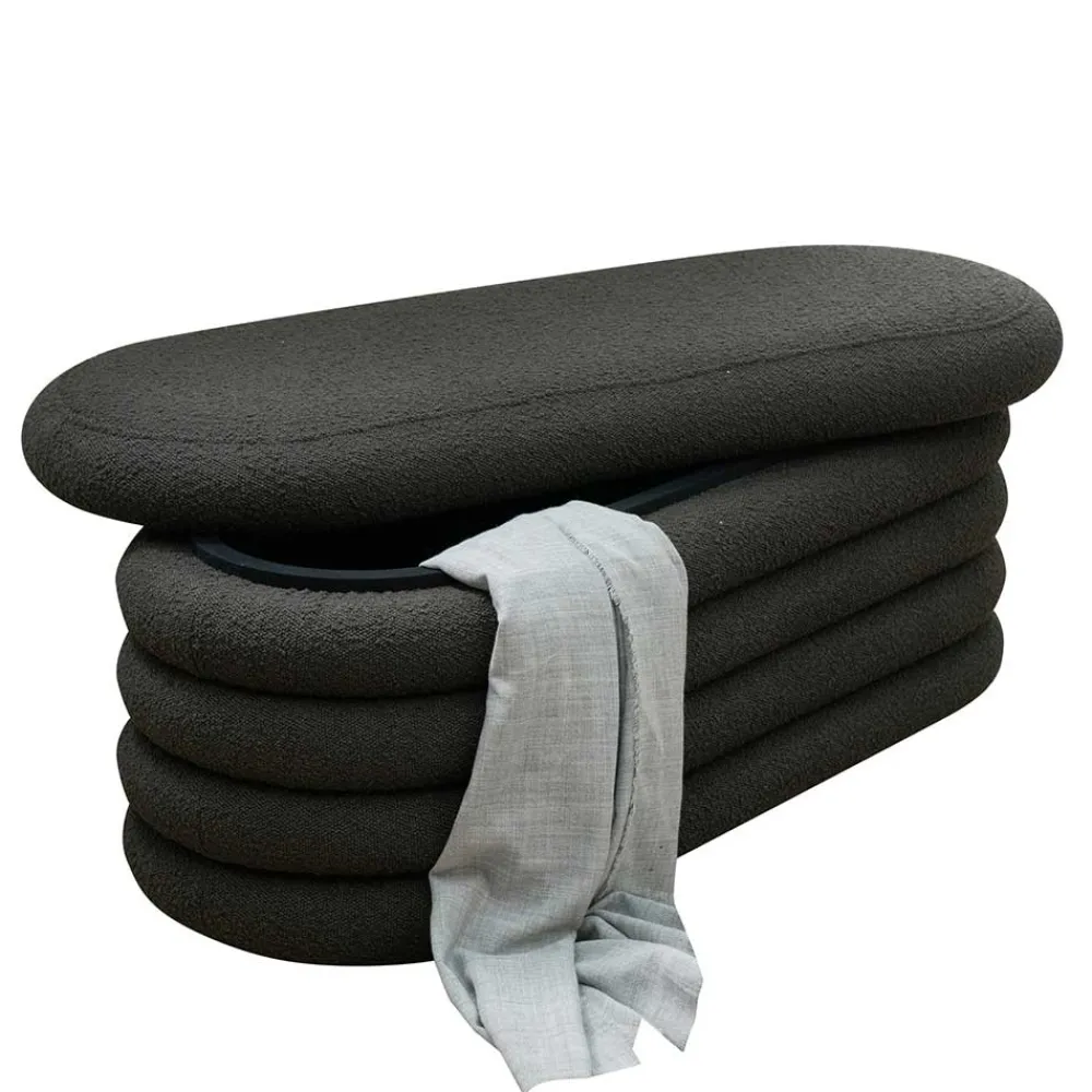 Wohnen Sitzbank<Design Polsterbank in Anthrazit Boucle - Idris