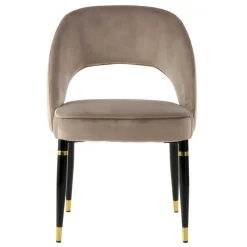Wohnen Stühle<Design Polsterstühle in Taupe Samt - Vannah (2er Set)