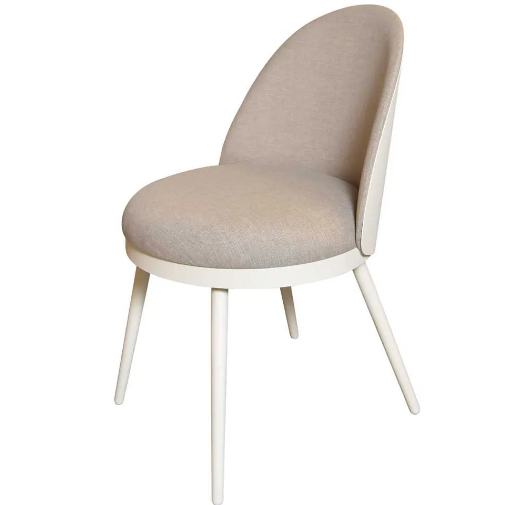 Wohnen Stühle<Design Polsterstuhl in Weiß Beige - Grandios