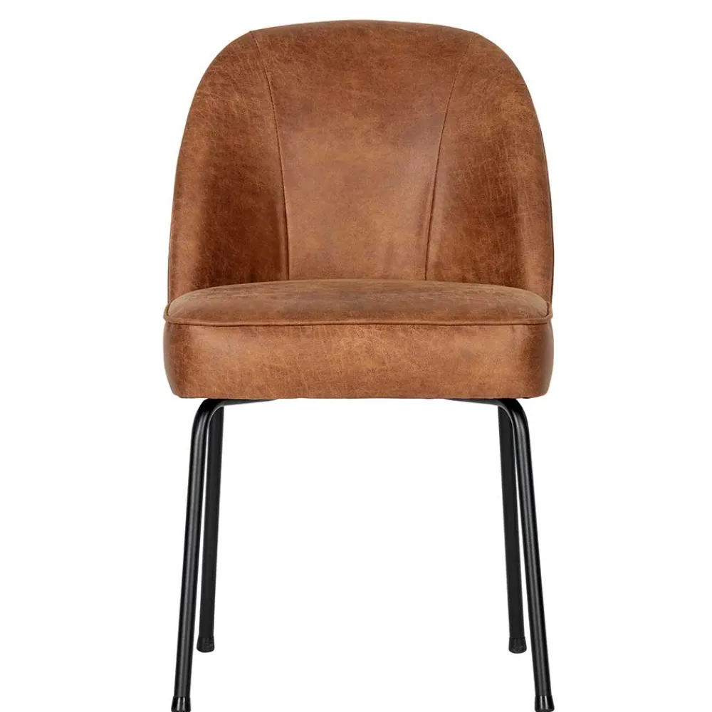 Wohnen Stühle<Design Recyclingleder Stuhl in Braun - Kegadamo (2er Set)