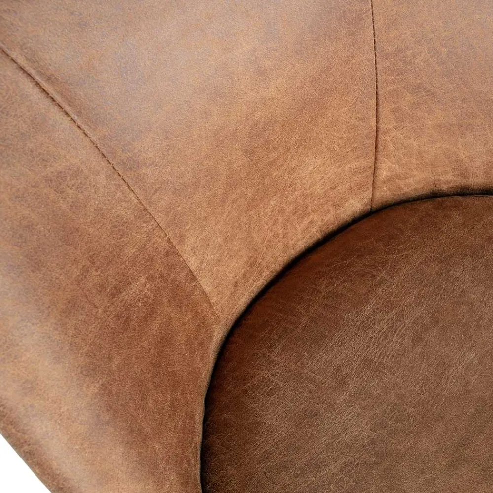 Wohnen Stühle<Design Recyclingleder Stuhl in Braun - Kegadamo (2er Set)