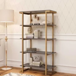 Wohnen Regale<Design Regal in Grau und Messing - Woman