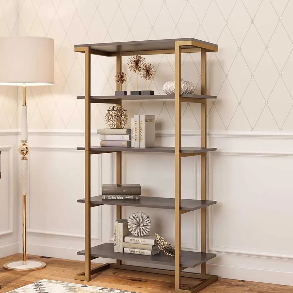 Wohnen Regale<Design Regal in Grau und Messing - Woman