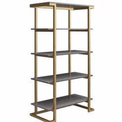 Wohnen Regale<Design Regal in Grau und Messing - Woman