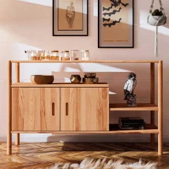 Wohnen Regale<Design Regal mit zwei Fächern & Türen - Indrya