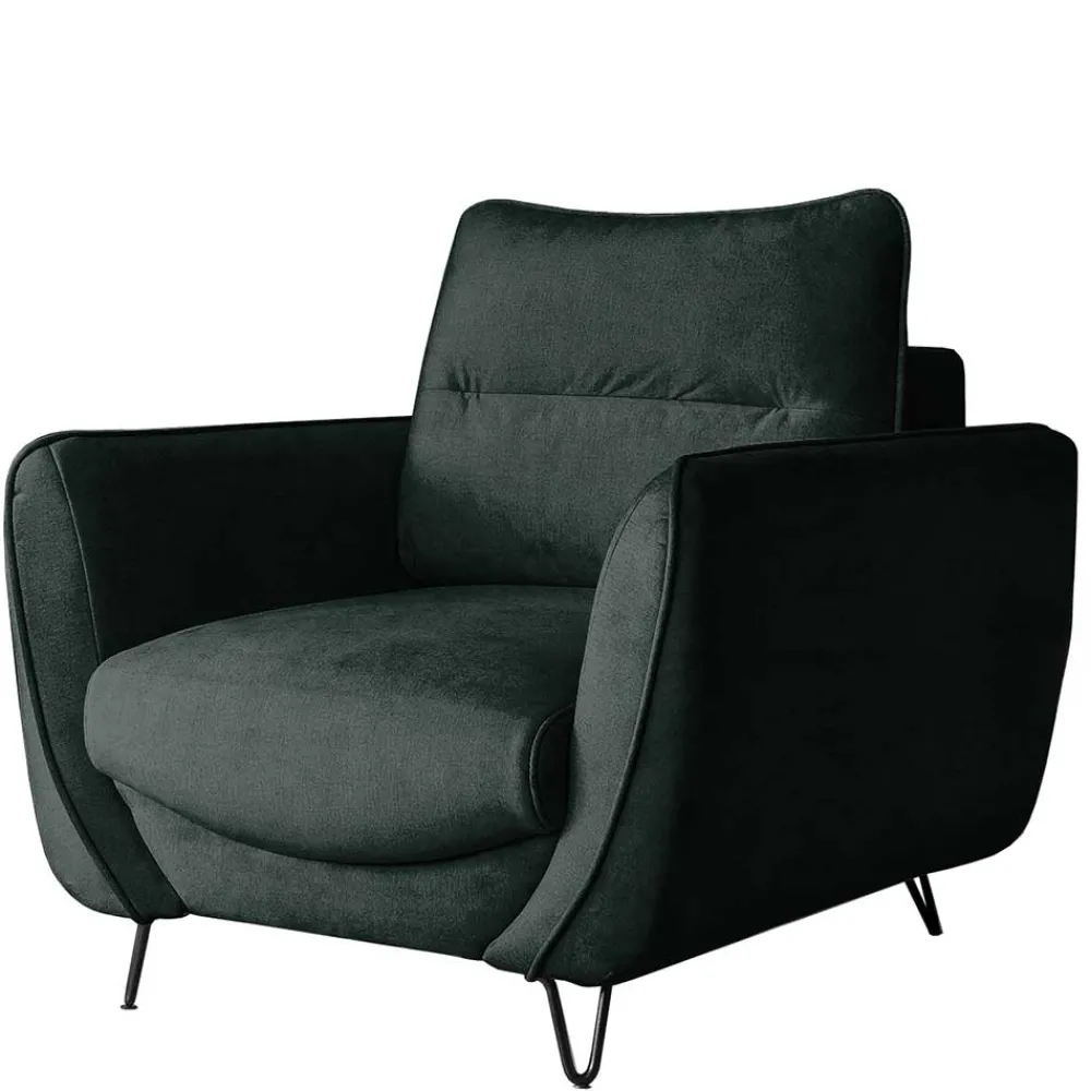 Wohnen Sessel<Design Samtsessel in Dunkelgrün - Major