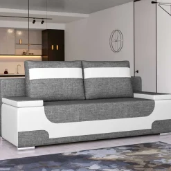 Wohnen Sofas<Design Schlafcouch aus Stoff und Kunstleder - Diadora