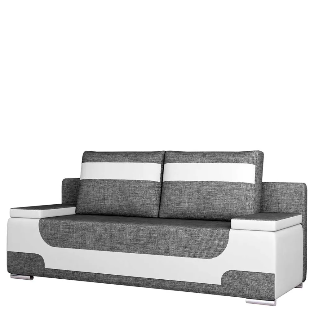 Wohnen Sofas<Design Schlafcouch aus Stoff und Kunstleder - Diadora