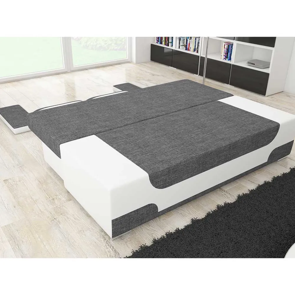 Wohnen Sofas<Design Schlafcouch aus Stoff und Kunstleder - Diadora