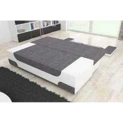 Wohnen Sofas<Design Schlafcouch aus Stoff und Kunstleder - Diadora