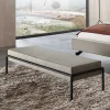 Wohnen Sitzbank<Design Schlafzimmerbank in Grau Stoff - Jenn