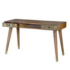 Wohnen Tische<Design Schreibtisch aus Mangoholz und Metall - Filurina