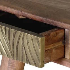 Wohnen Tische<Design Schreibtisch aus Mangoholz und Metall - Filurina