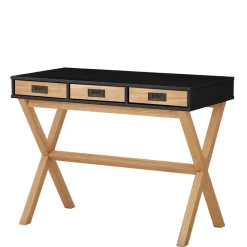 Wohnen Tische<Design Schreibtisch in Schwarz und Kiefer Natur - Adios