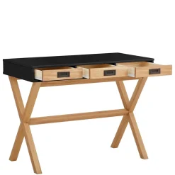 Wohnen Tische<Design Schreibtisch in Schwarz und Kiefer Natur - Adios
