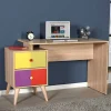 Wohnen Tische<Design Schreibtisch in Sonoma-Eiche & Bunt - Reddnas