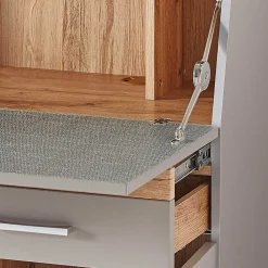 Wohnen Highboards<Design Sekretär in Grau & Eiche NB - Zella