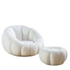 Wohnen Sessel<Design Sessel mit Hocker Set - Zyrano (zweiteilig)