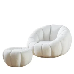 Wohnen Sessel<Design Sessel mit Hocker Set - Zyrano (zweiteilig)