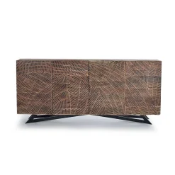 Wohnen Sideboards<Design Sideboard aus Akazienholz mit Schnitzerei - Merlan