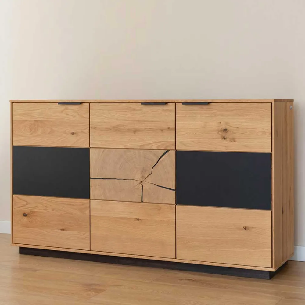 Wohnen Sideboards<Design Sideboard aus Eiche und Glas - Masicuri