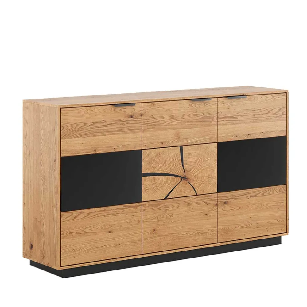 Wohnen Sideboards<Design Sideboard aus Eiche und Glas - Masicuri