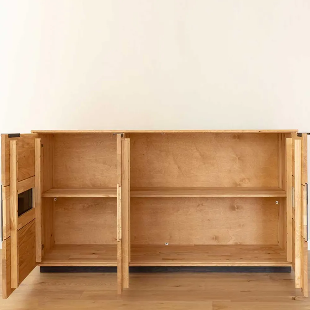 Wohnen Sideboards<Design Sideboard aus Eiche und Glas - Masicuri