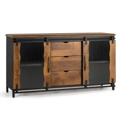 Wohnen Sideboards<Design Sideboard aus Mangoholz und Metall - Aglia