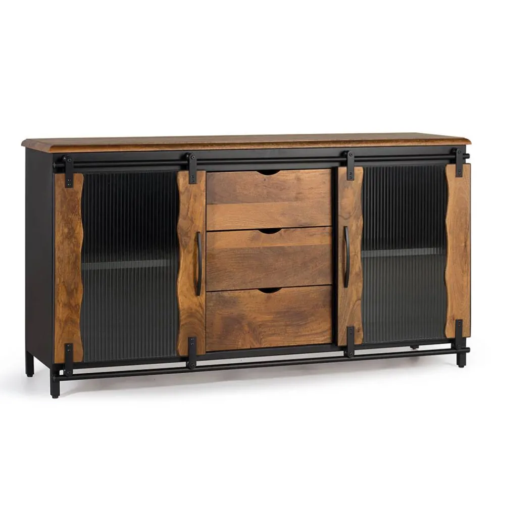 Wohnen Sideboards<Design Sideboard aus Mangoholz und Metall - Aglia
