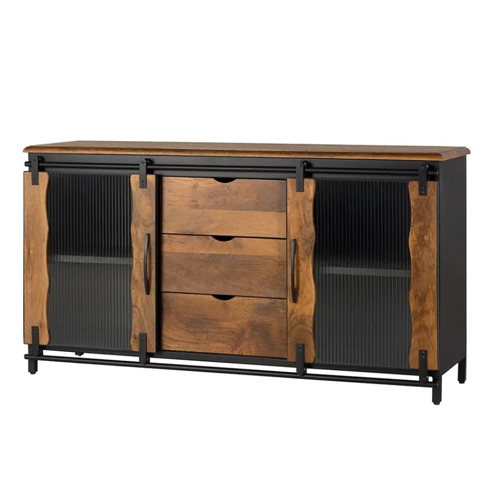 Wohnen Sideboards<Design Sideboard aus Mangoholz und Metall - Aglia
