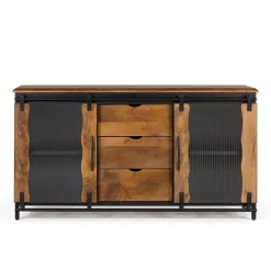 Wohnen Sideboards<Design Sideboard aus Mangoholz und Metall - Aglia