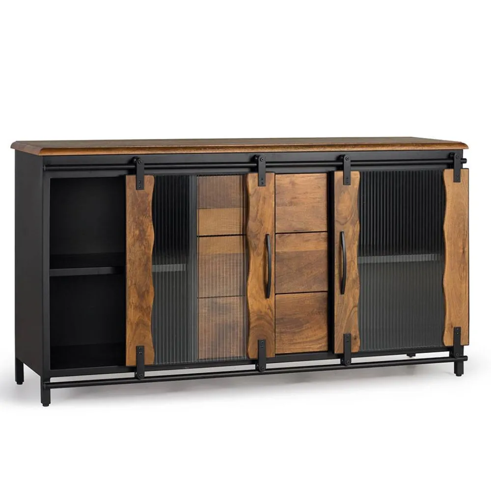 Wohnen Sideboards<Design Sideboard aus Mangoholz und Metall - Aglia