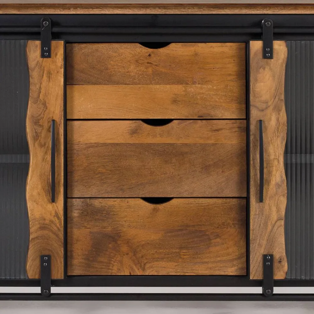 Wohnen Sideboards<Design Sideboard aus Mangoholz und Metall - Aglia