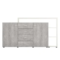 Wohnen Sideboards<Design Sideboard in Beton Optik & Weiß - Venatio