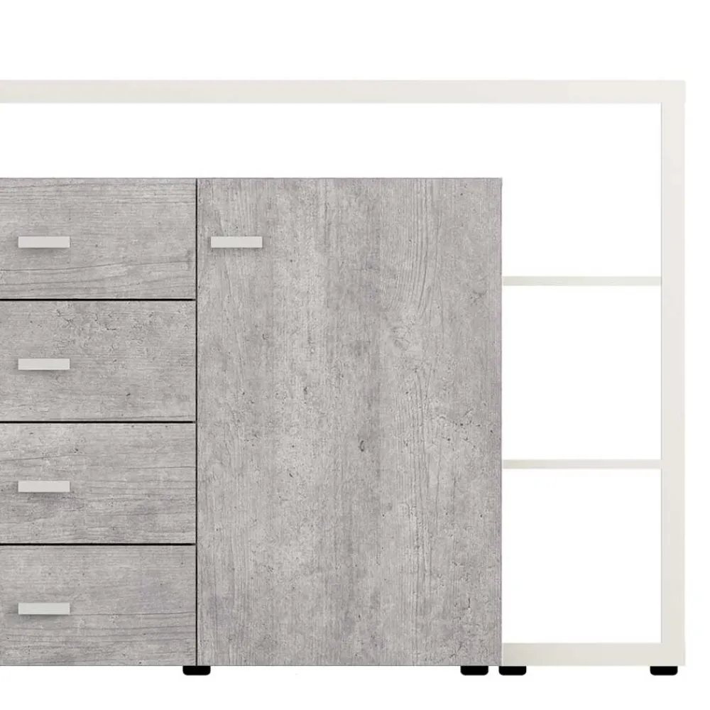 Wohnen Sideboards<Design Sideboard in Beton Optik & Weiß - Venatio