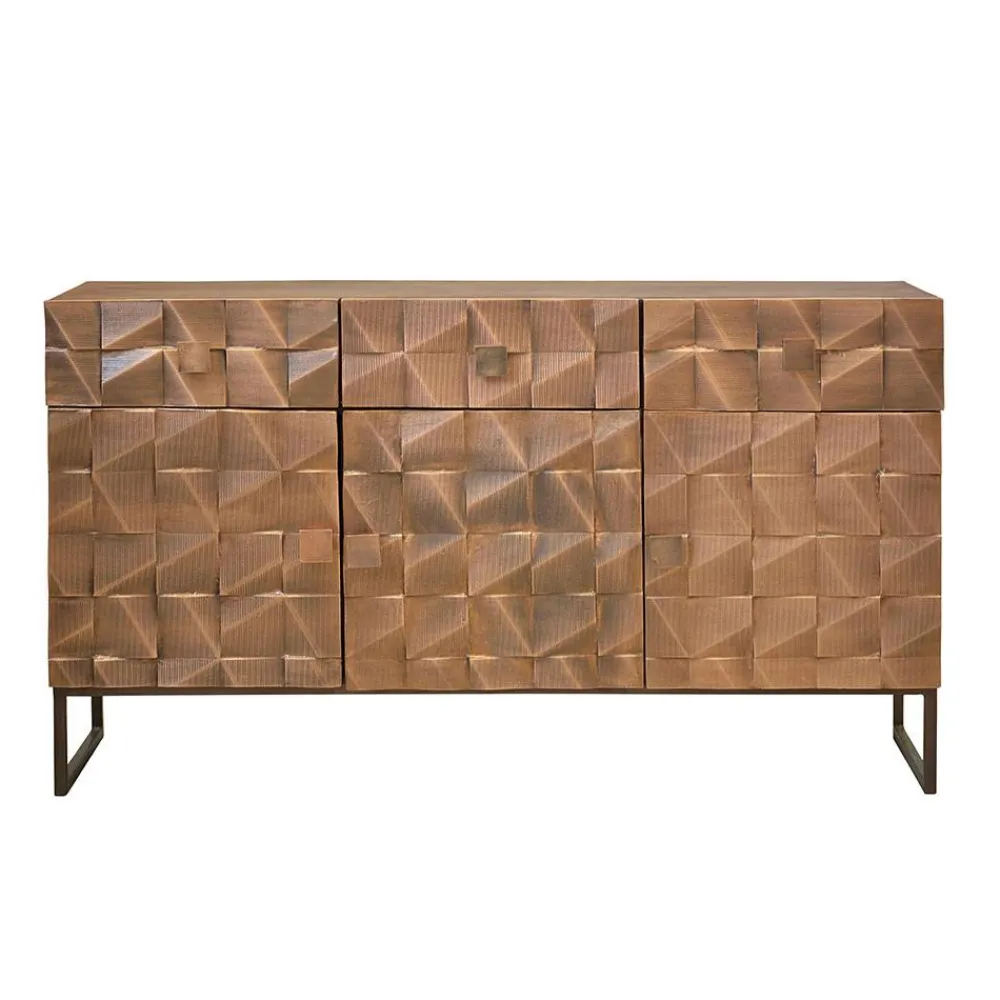 Wohnen Sideboards<Design Sideboard in Bronze und Mango Natur - Bensez