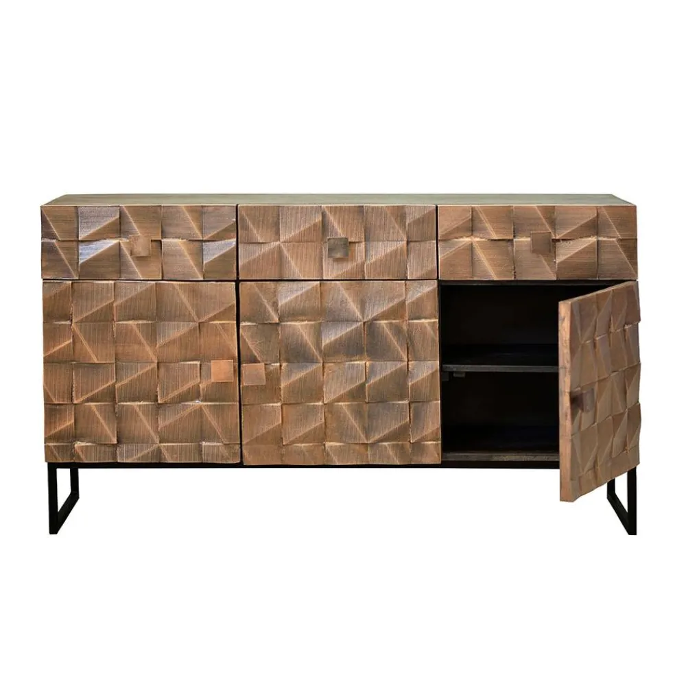 Wohnen Sideboards<Design Sideboard in Bronze und Mango Natur - Bensez